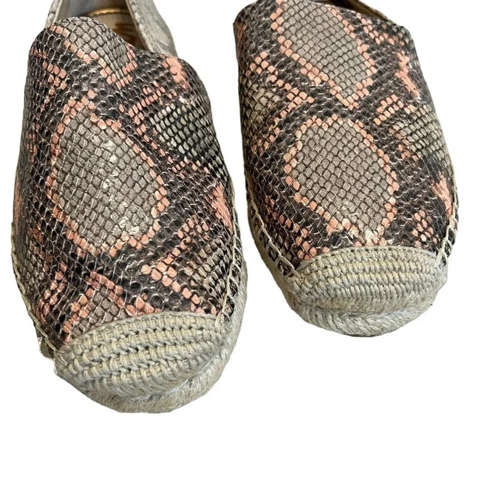 Sam Edelman Khloe Snake-Effect Leather‎ Espadrilles Size 7